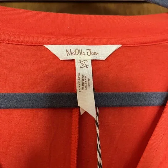 NWT Matilda Jane In Daydream The Breeze Maxi Dress Red Tie Waist Size Medium - Picture 4 of 5